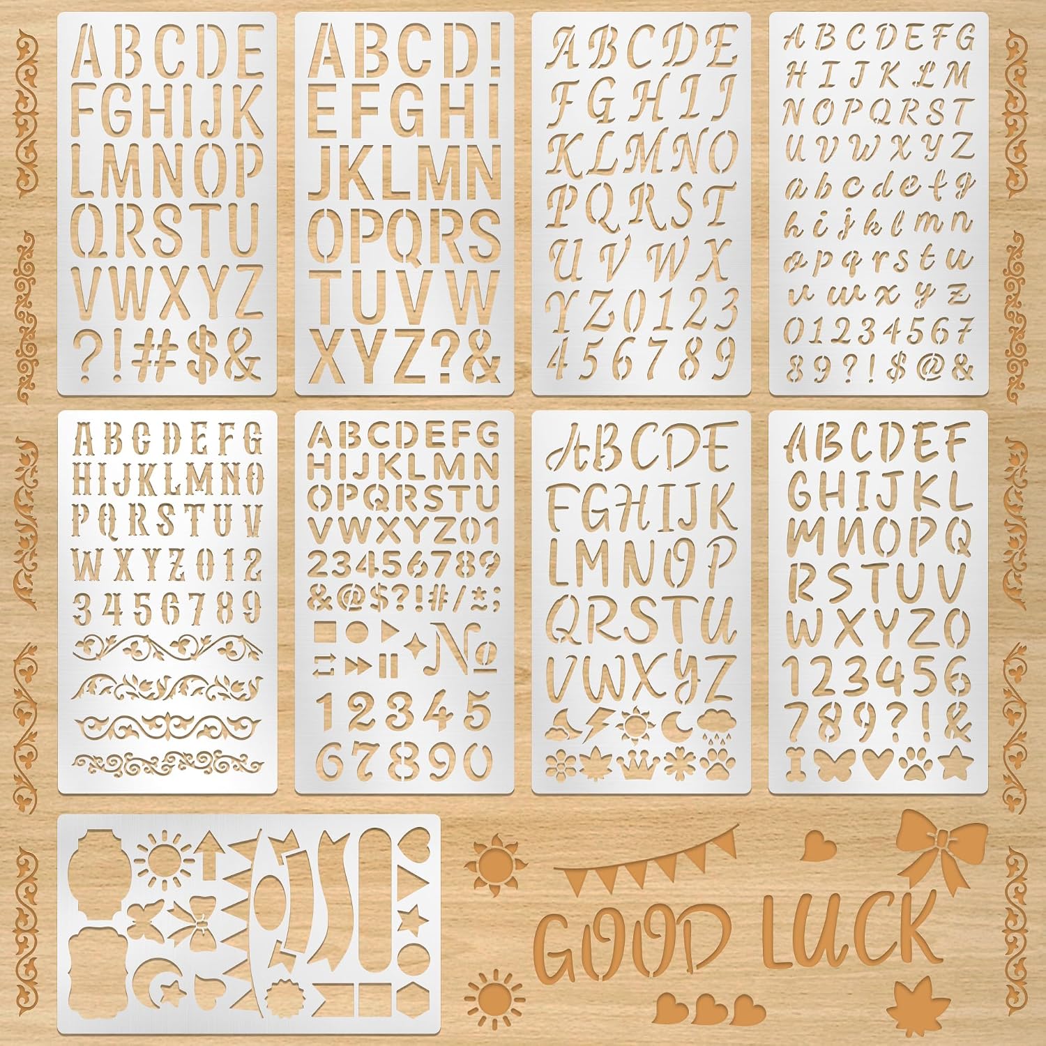 Art And Craft Numbers - 9Pcs Metal Letter Number Stencils for