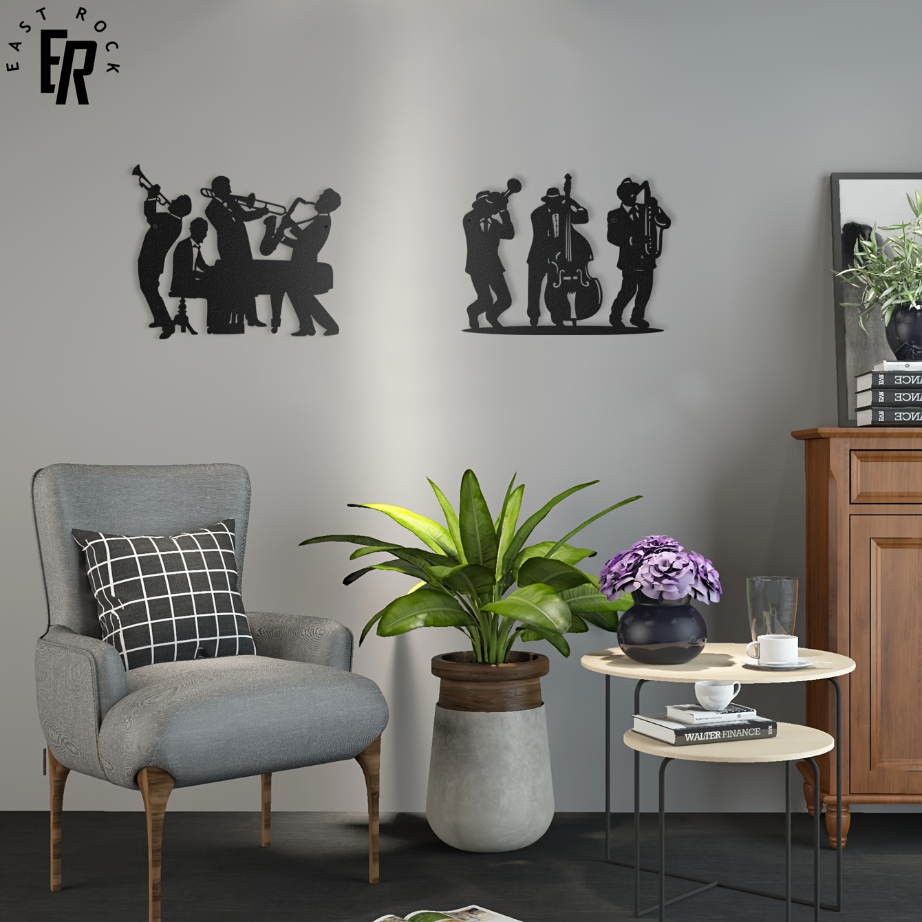 Art Craft Cafe - Metal Musician Silhouette Wall Decor |