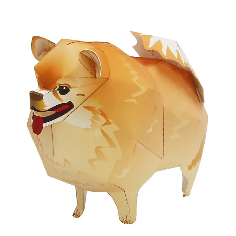 Art Craft With Cardboard - Pomeranian Dog Folding Origami Art Mini