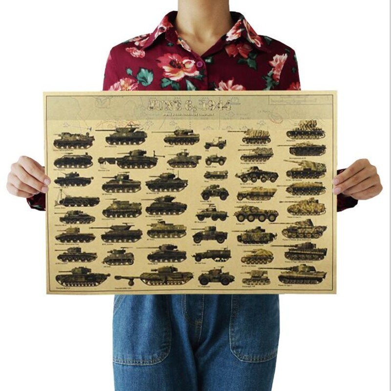 Art Craft Cafe - 51x35cm Vintage World War II Tanks
