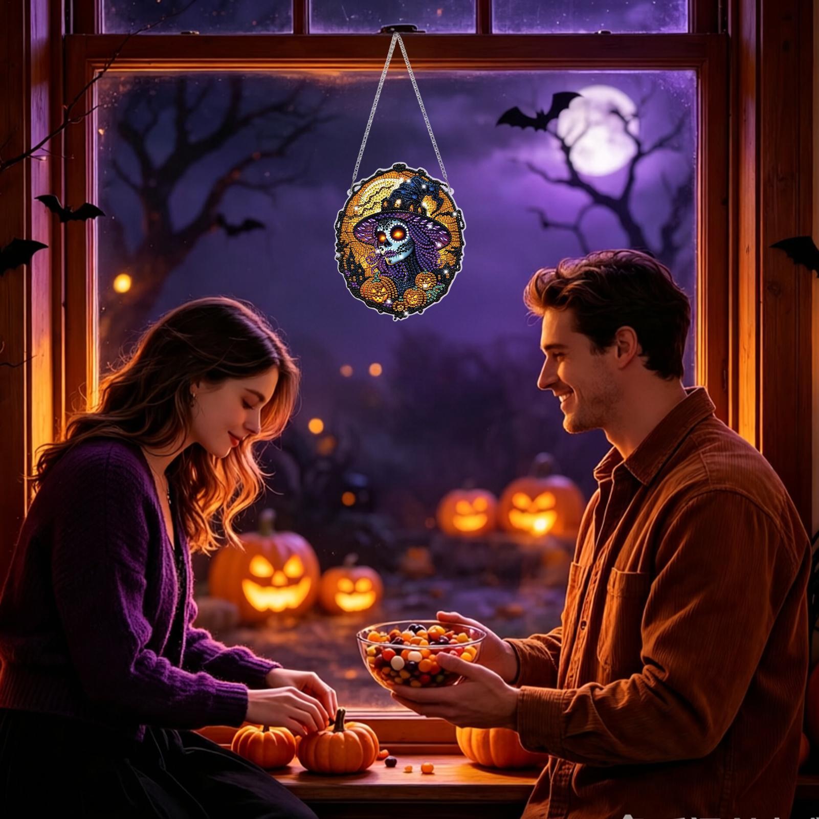 Art Craft Halloween - Rhinestone Painting Kit Halloween Witch Crystal