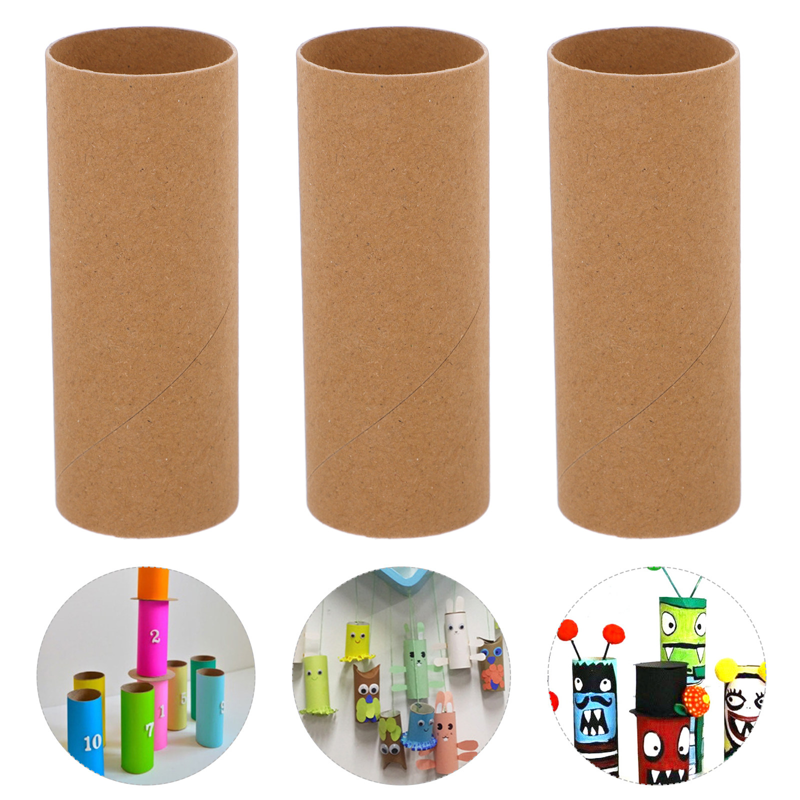 Art Craft With Cardboard - 20Pcs Empty Paper Roll Tubes Round