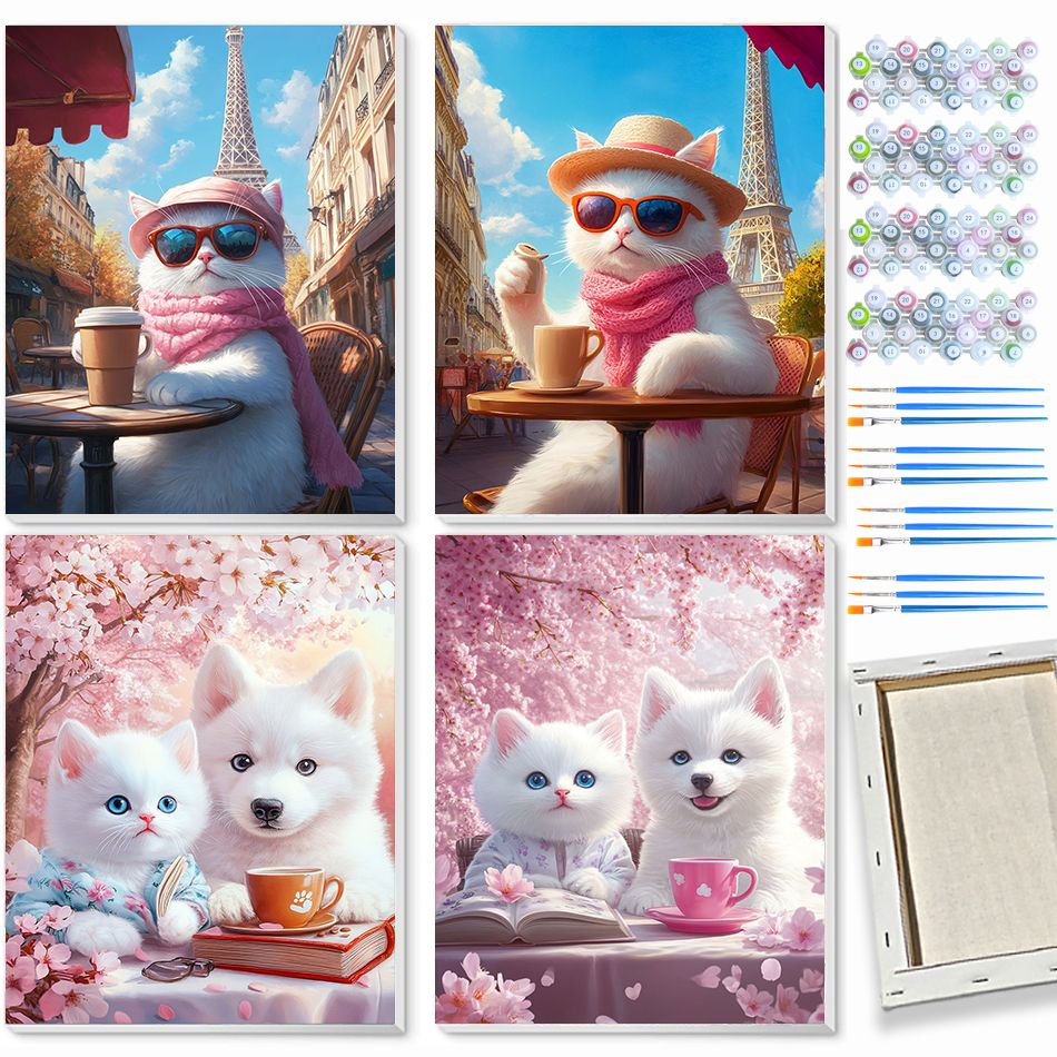 Art Craft Ideas For Adults - CHENISTORY cute pet Paint By Numbers