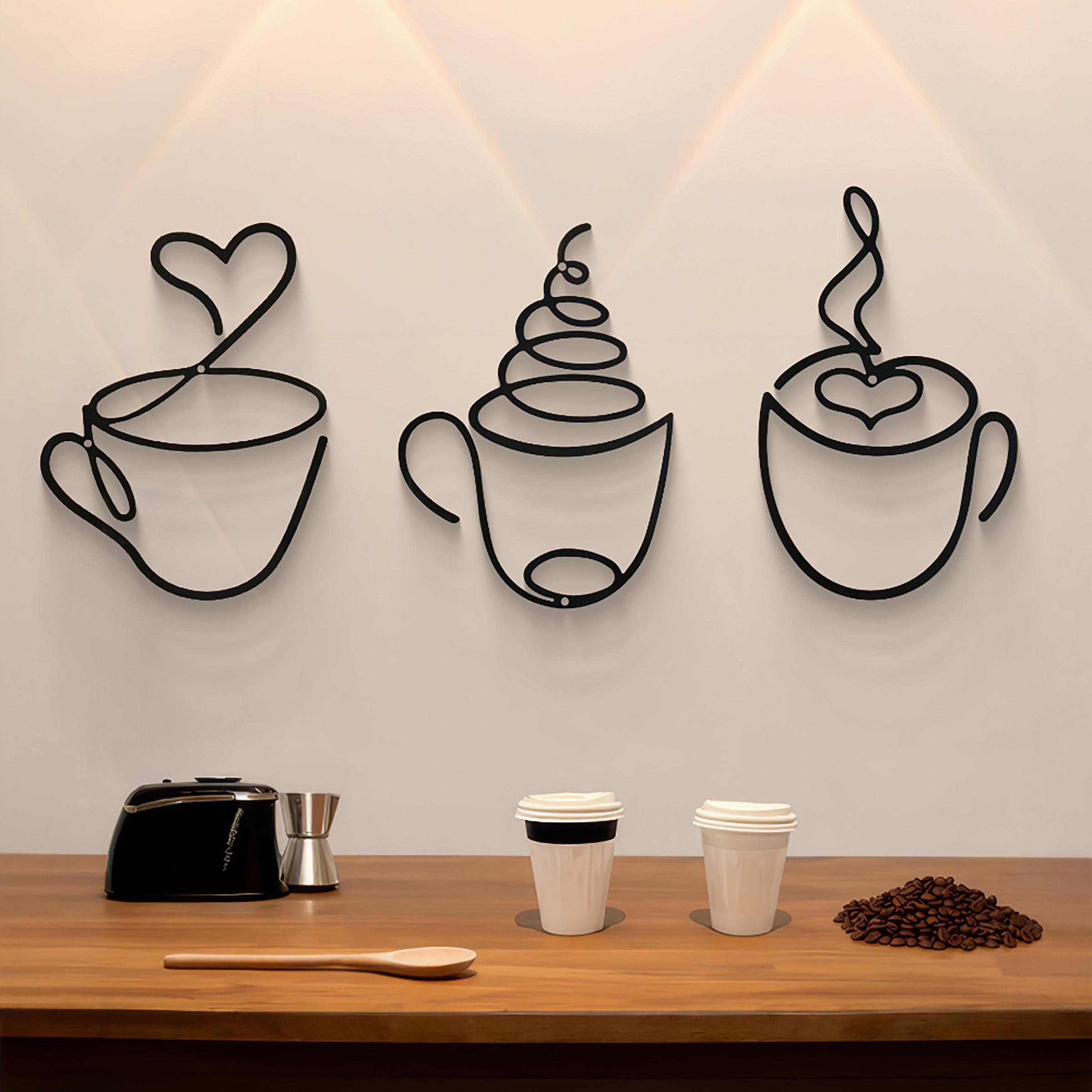 Art Craft Cafe - 3-Piece Creative Coffee Wall Hanging Set,