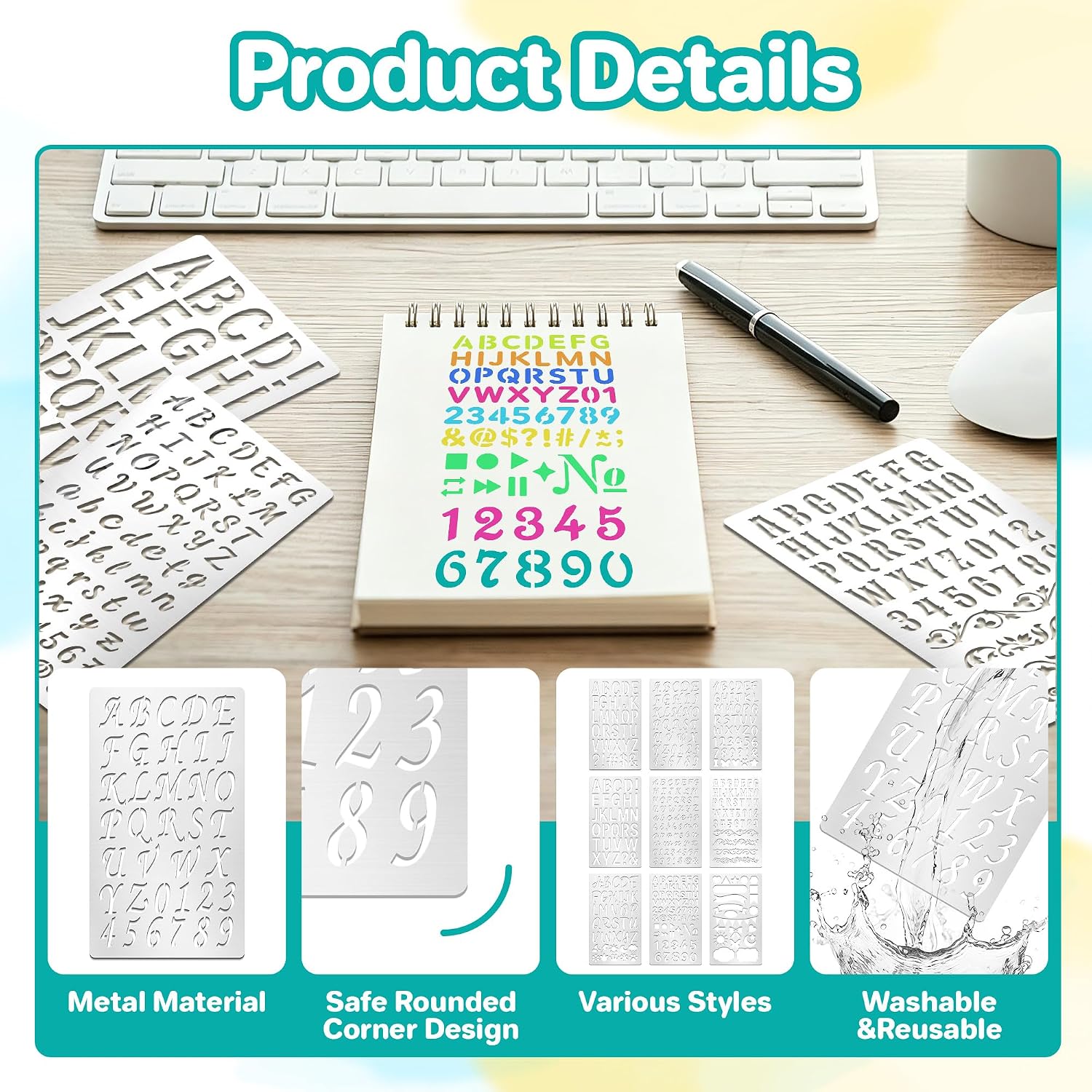 9Pcs Metal Letter Number Stenc - Art And Craft Numbers review and price