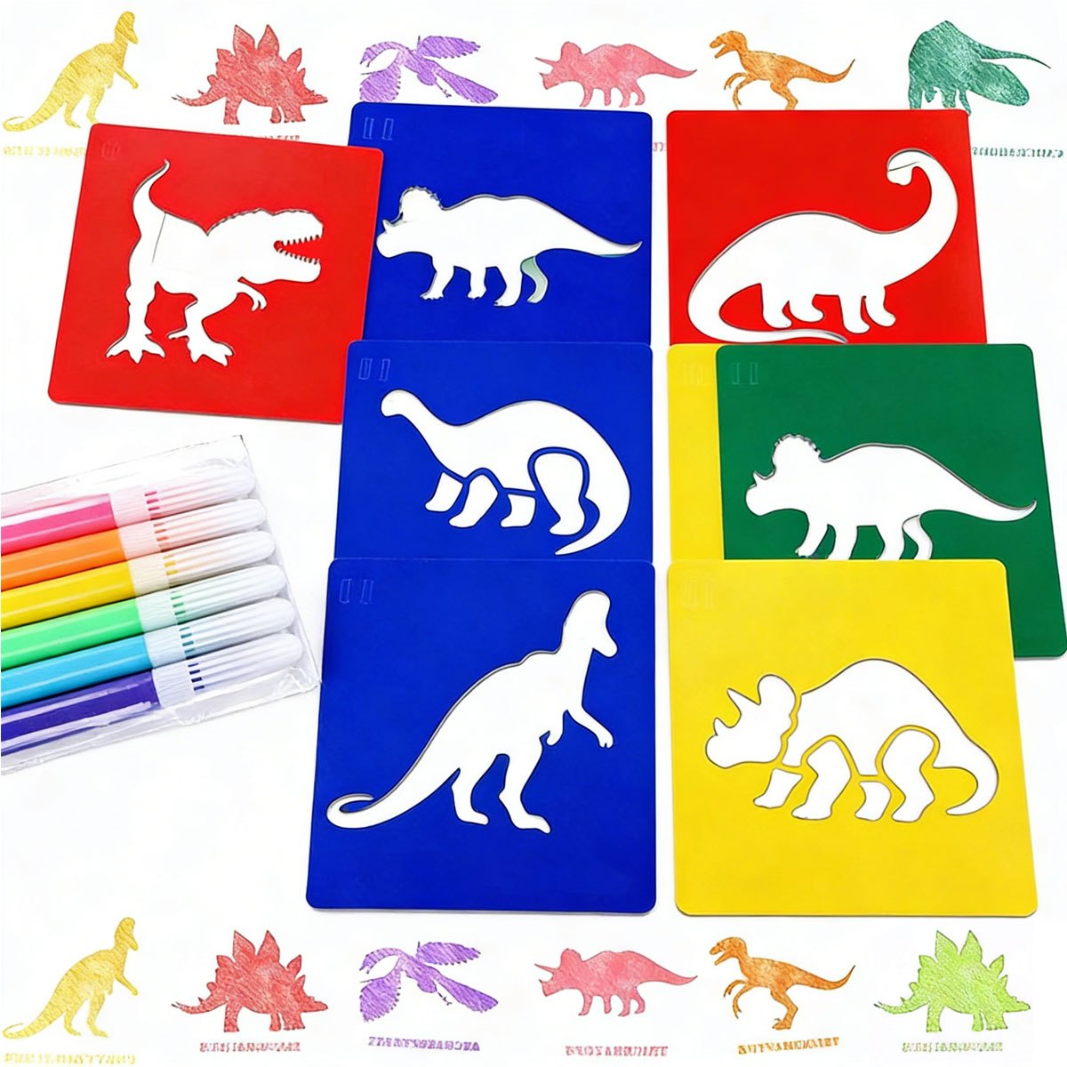 6Pcs Dinosaur Painting Stencil - Art Craft Dinosaurs review and price