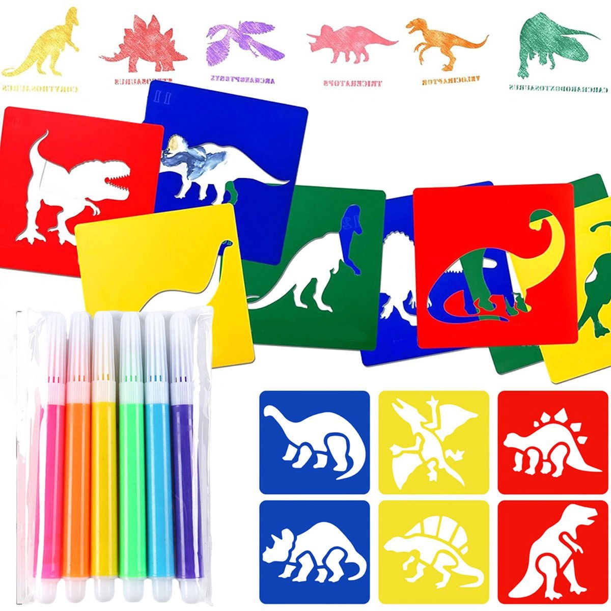 6Pcs Dinosaur Painting Stencil - Art Craft Dinosaurs review and price
