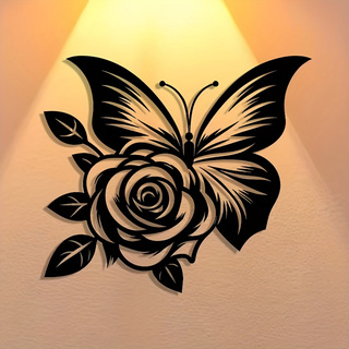 1 Iron Butterfly Rose Metal Wa - Art Craft Logo Design review and price