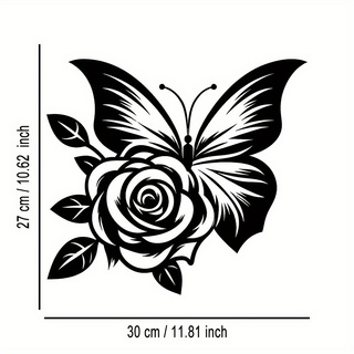 1 Iron Butterfly Rose Metal Wa - Art Craft Logo Design review and price