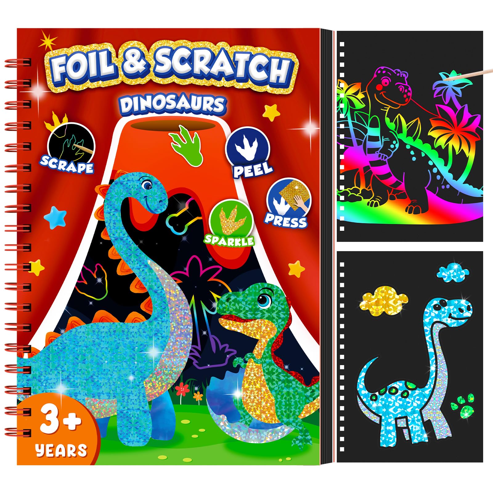Dinosaur Scratch Art Book for  - Art Craft Dinosaurs review and price