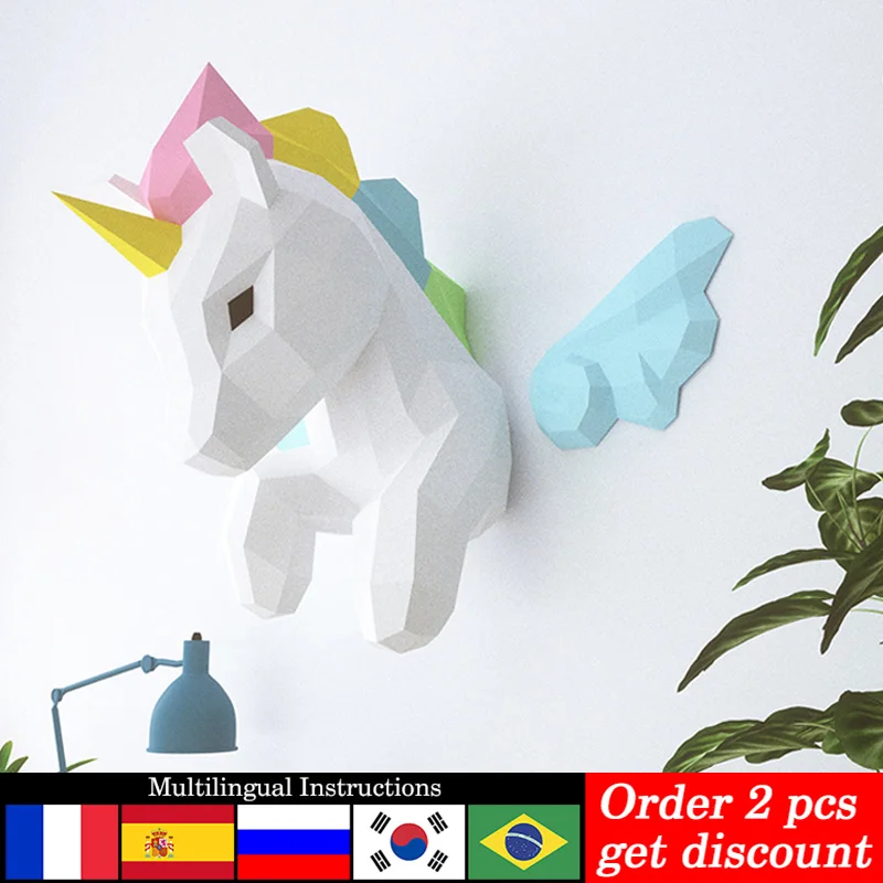Rainbow Unicorn Animal Wall De - Art Craft With Cardboard review and price