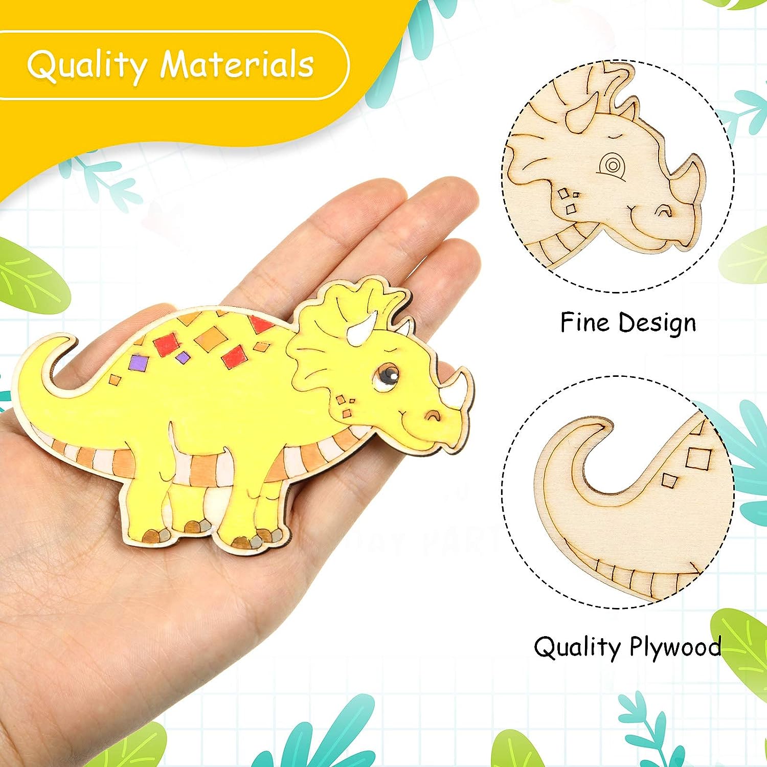 8/24 Pieces Unfinished Wooden  - Art Craft Dinosaurs review and price