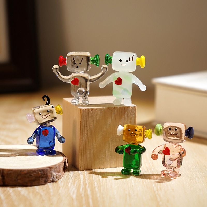 Cute Face Robot Handcrafted Gl - Art Craft Robot review and price