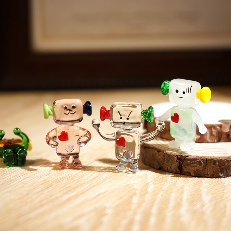 Cute Face Robot Handcrafted Gl - Art Craft Robot review and price
