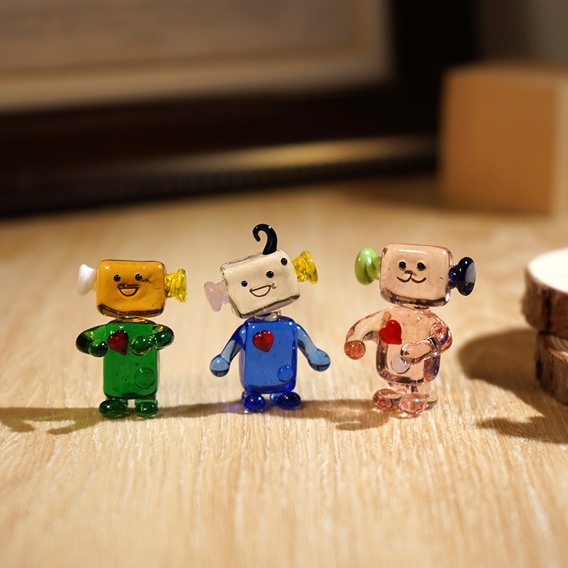 Cute Face Robot Handcrafted Gl - Art Craft Robot review and price