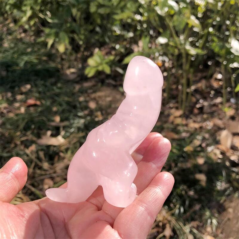 1PCS Natural Rose Quartz Carto - Art Craft Dinosaurs review and price