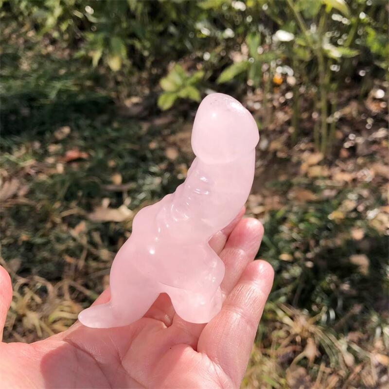 1PCS Natural Rose Quartz Carto - Art Craft Dinosaurs review and price